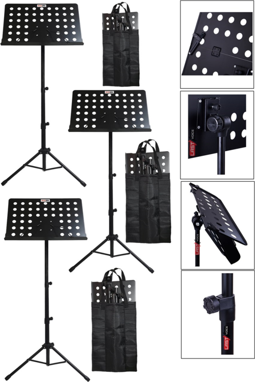 NT104CS-3X Şef Tipi Katlanır Nota Standı Sehpası Taşıma Çantalı (3LÜ Ekonomik Paket)