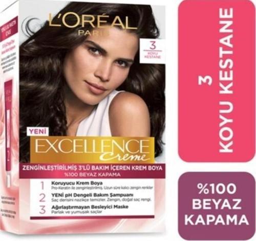 Excellence Creme Saç Boyası 3 Koyu Kestane