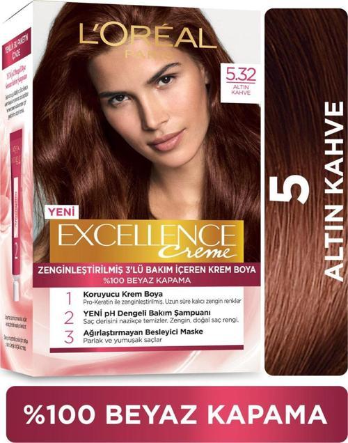 Excellence Creme Saç Boyası - 5.32 Altın Kahve