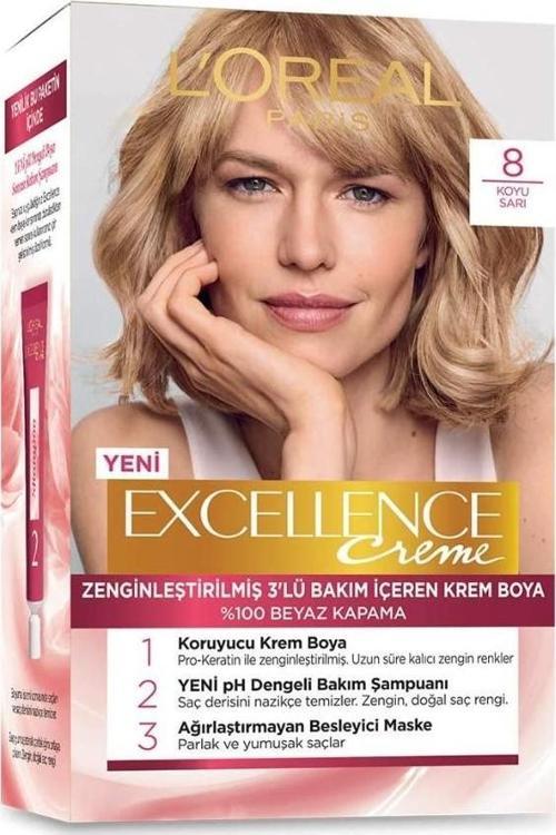 Excellence Creme Saç Boyası 8 Koyu Sarı