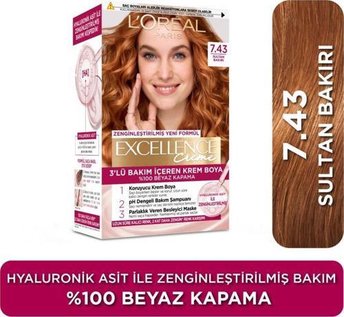 L’Oréal Paris Excellence Creme 7.43 Sultan Bakırı Saç Boyası