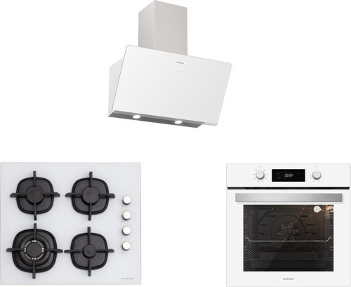 BO6504W01 - CS5429W01 - 3457 Soho 60 cm Beyaz Cam Ankastre Set