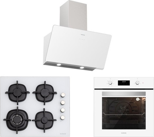 BO6502W02 - CS5429W01 - 3457 Soho 60 cm Beyaz Cam Ankastre Set