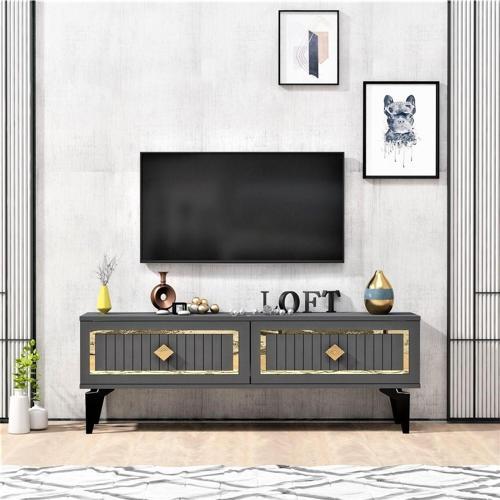 120 cm Venna Tv Ünitesi Antrasit - Altın