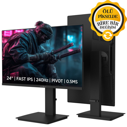 Ravel R45 24'' 240Hz 0.5Ms Fast IPS FHD Pivot Gaming Monitör (Sıfır Ölü Piksel Garantili)