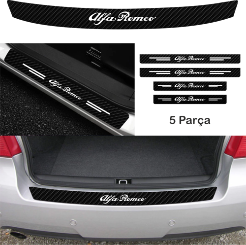 Alfa Romeo 146 İçin Uyumlu Aksesuar Oto Bağaj Ve Kapı Eşiği Sticker Set Karbon