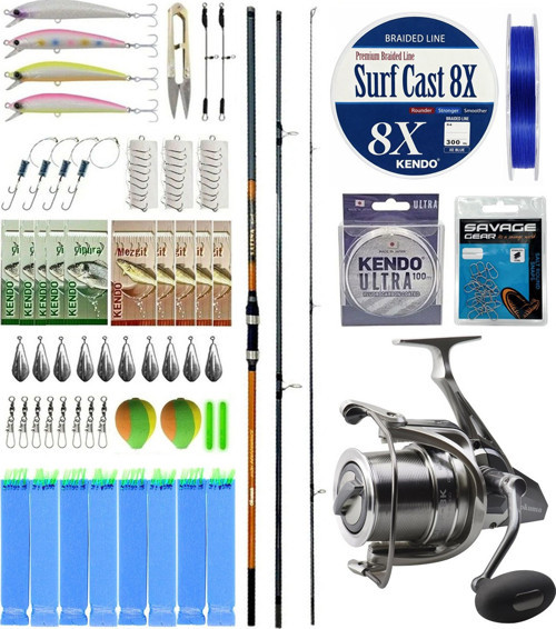 YekOutdoor Profesyonel Olta Seti Okuma Salina Surf 420 cm 3 Parça Surf Kamışı&Okuma SURF-8K Olta Makinesi