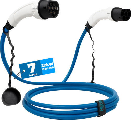 EMEF-22T2-MB-7 22kW Tip 2 Soketli Mavi 7m Elektrikli Araç Şarj Kablosu