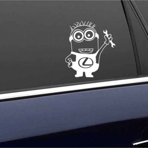 Minyonlar Lexus İçin Uyumlu Aksesuar Oto Kapı Yan Cam Sticker Beyaz 20 Cm