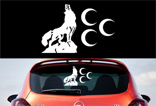 Uluyan Bozkurt Üç Hilal Oto Sticker 33*20 Cm