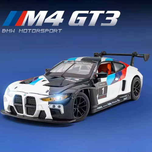 1:24 BMW M4 GT3 Diecast Model Araba Açılan Kapılar BMW M4 Yarış Arabası Modifiyeli Diecast Araba