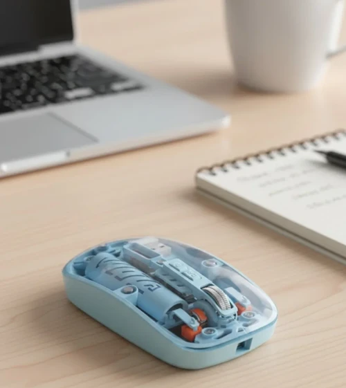 Mavi Kablosuz Mouse Bluetooth Ve Usb Çift Mod Bağlantılı