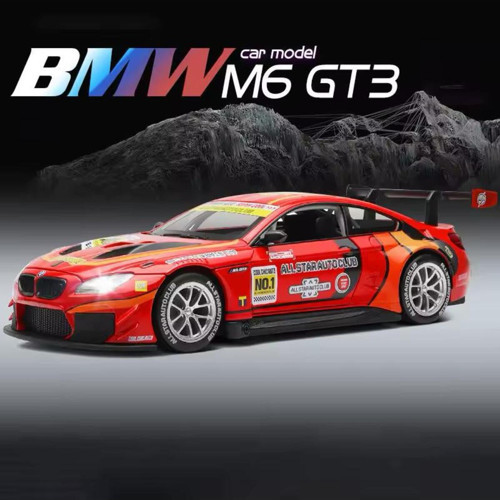 BMW M6 GGT3 Diecast Model Araba Açılan Kapı Kaput BMW Yarış Arabası Modifiyeli BMW M6 Model Araba