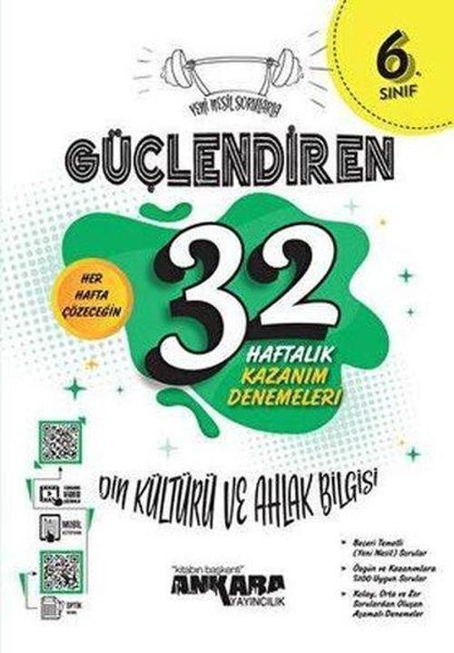 6. Sınıf Din Kültürü ve Ahlak Bilgisi Güçlendiren 32 Haftalık Kazanım Denemeleri