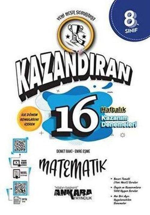8. Sınıf Matematik Kazandıran 16 Haftalık Kazanım Denemeleri