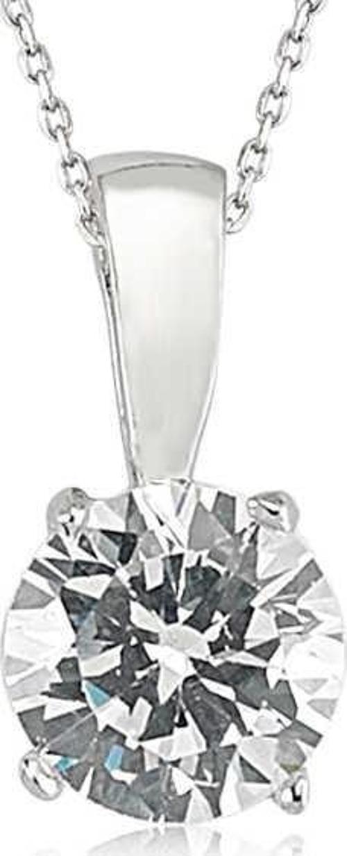 925 Ayar Gümüş Tek Taş Kadın Gümüş Kolye