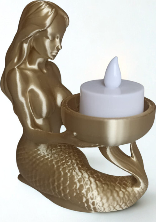 Modern Deniz Kızı Figürlü Mumluk - 4 Renk Seçeneği - Estetik Dekoratif Biblo Masa Üstü Aksesuar