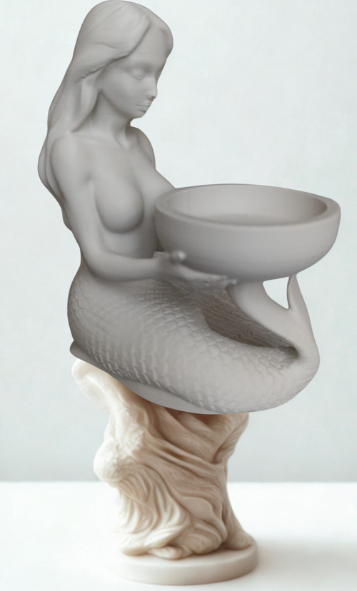 Modern Deniz Kızı Figürlü Mumluk - 4 Renk Seçeneği - Estetik Dekoratif Biblo Masa Üstü Aksesuar