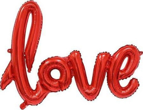 Kırmızı Love El Yazısı Folyo Balon
