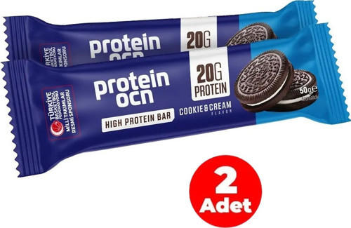 PROTEİNOCEAN Kakaolu Bisküvi ve Krema Aromalı Yüksek Protein Bar 50 g (2 Adet)