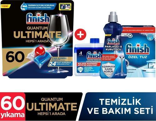 Quantum Ultimate 60 Kapsül Bulaşık Makinesi Deterjanı Tableti Temizlik Ve Bakım Seti