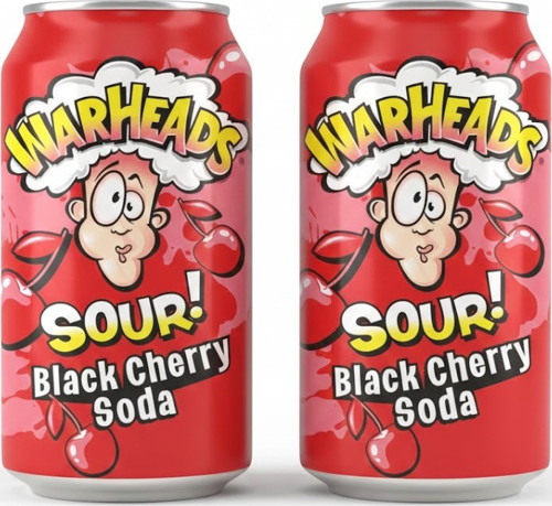 Warheads Sour Black Cherry Soda - Ekşi Kiraz Aromalı Gazlı İçecek 330ml (2 ADET)