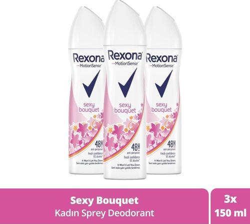 Kadın Sprey Deodorant Sexy Bouquet Ter Kokusuna Karşı Koruma 150 Ml X3 Adet