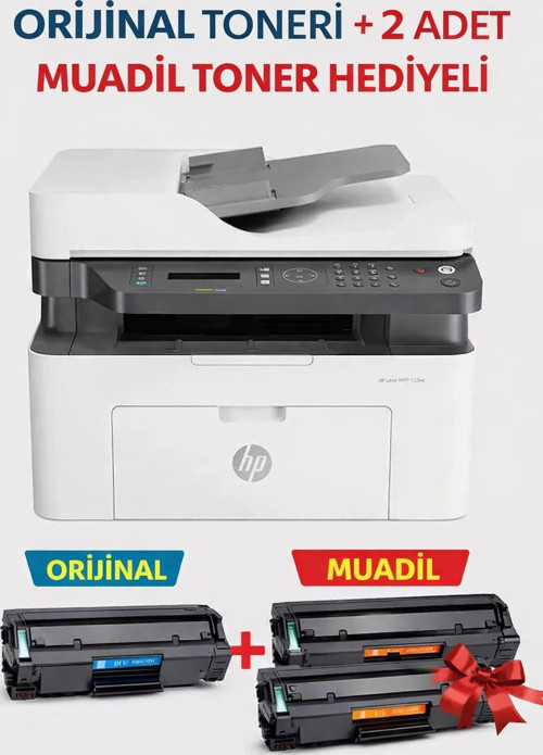 Laser M137FNW+2T 4ZB84A Wi-Fi + Fotokopi + Tarayıcı Çok Fonksiyonlu Lazer Yazıcı 2 ADET MUADİL TONER HEDİYELİ