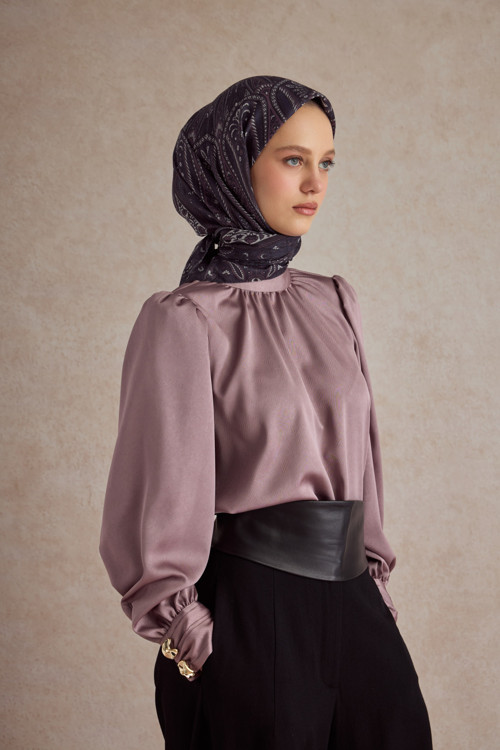 Pamuk Eşarp Bloom Mürdüm