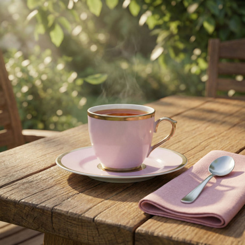 Presıdent Hand Made Tek Kişilik Yaldızlı Porselen Çay Fincanı Takımı Lila 170 cc