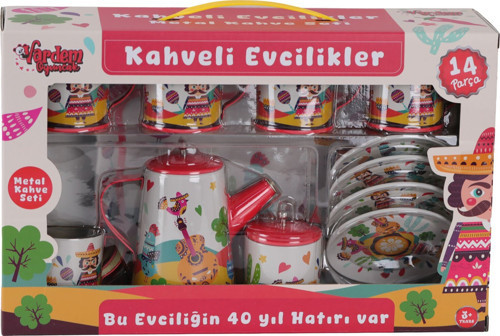 ATF-996-7A-10A 14 PARÇA DESENLİ METAL ÇAY SET