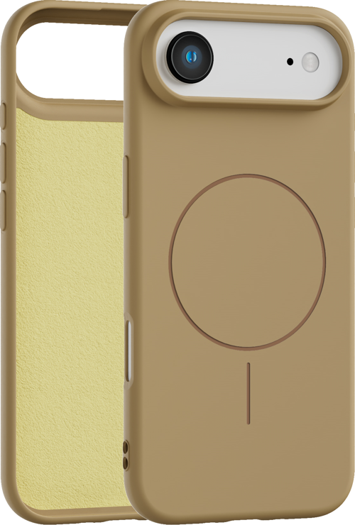 iPhone Air Uyumlu İçi Kadife Magsafe Wireless Şarz Özellikli Camel Renkli Telefon Kılıfı
