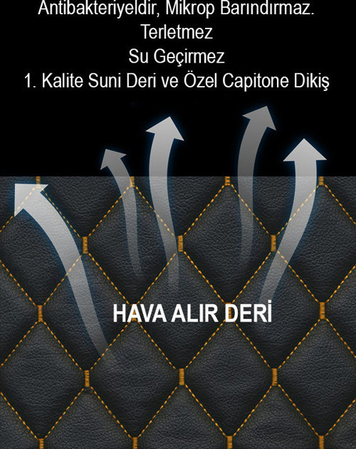 Lancia Ypsilon 2Li Deri Kaplama Koltuk Minderi Siyah Sarı