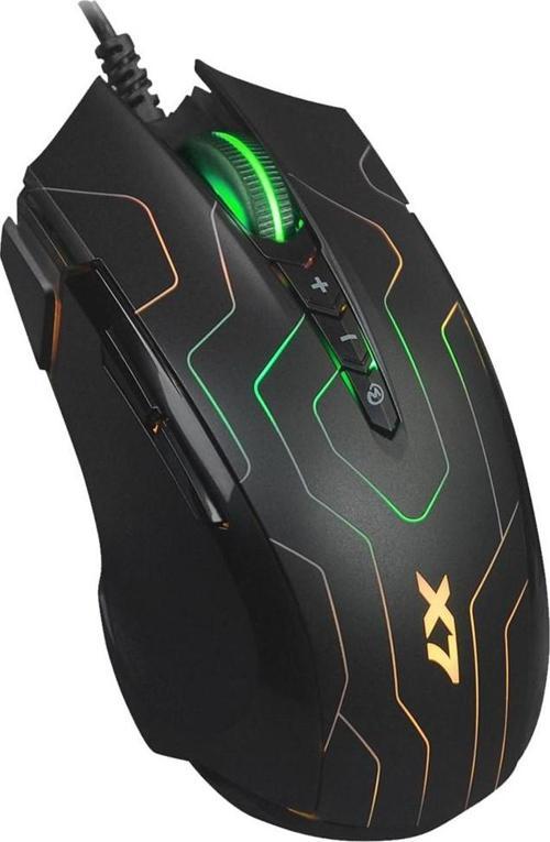 Oscar X7 Neon Maze 2400Dpı Usb Makrolu Kablolu Gaming Mouse Siyah X89