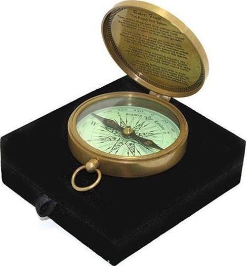 Kutulu Pirinç Pusula Dekoratif Hediyelik