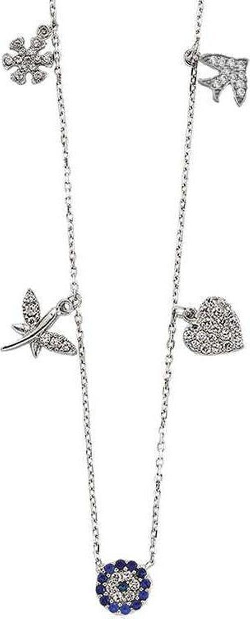 925 Ayar Gümüş Nazarlı Şans Kadın Gümüş Kolye