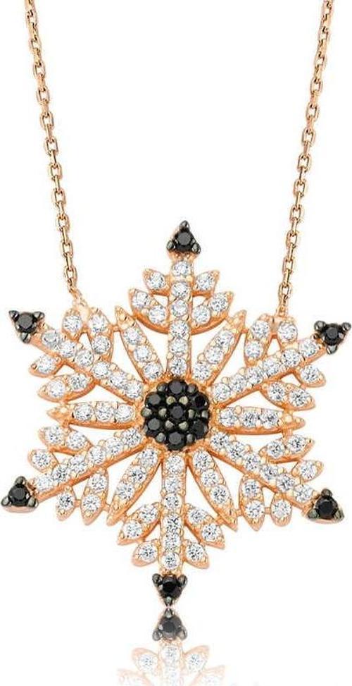 925 Ayar Gümüş Kar Tanesi Bayan Gümüş Kolye