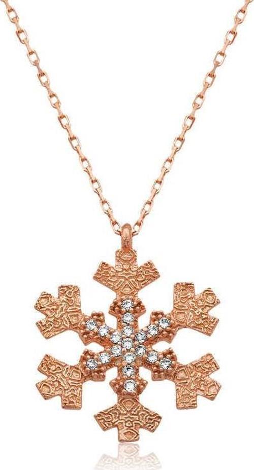 925 Ayar Gümüş Kar Tanesi Kadın Gümüş Kolye