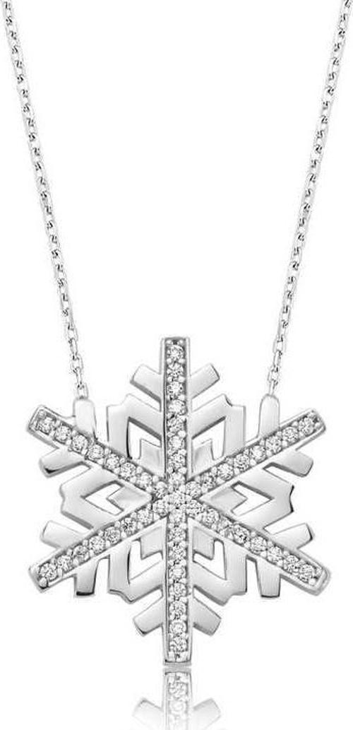 925 Ayar Gümüş Kar Tanesi Kadın Gümüş Kolye