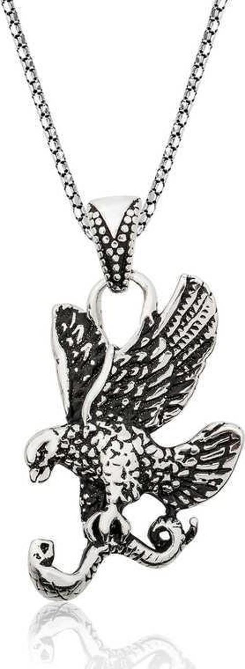 925 Ayar Gümüş Kartal Erkek Gümüş Kolye