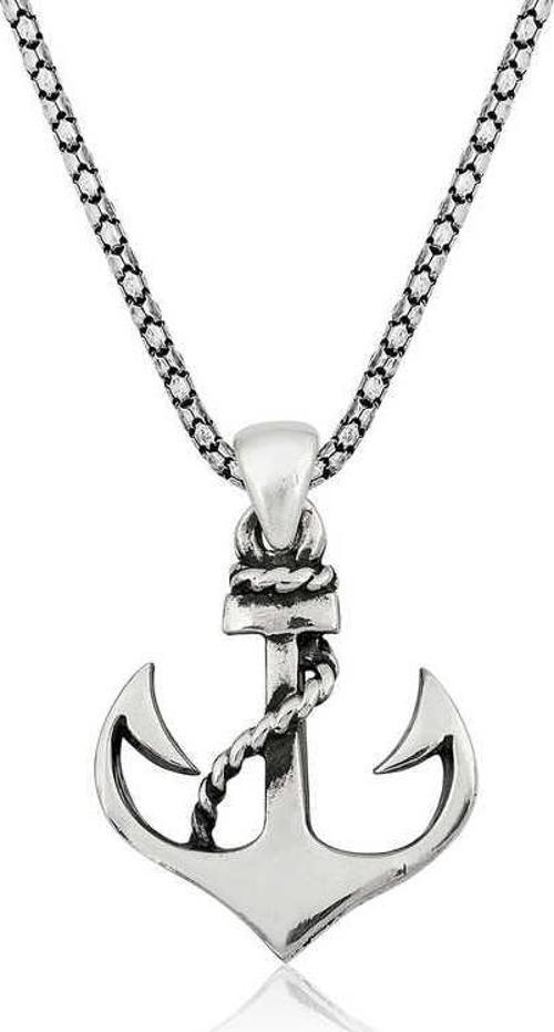 925 Ayar Gümüş Deniz Çapası Erkek Gümüş Kolye