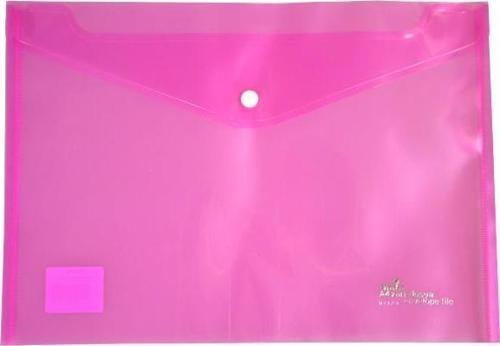 Çıtçıtlı Şeffaf Zarf Dosya Pembe U1120P-PE 12 Adet