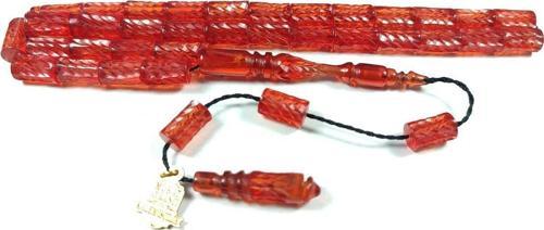 Murat Ayrancı Usta İşi İmzalı Kalem İşçilikli Swarovski Taşlı Ateş Kehribar Sertifikalı No 3836