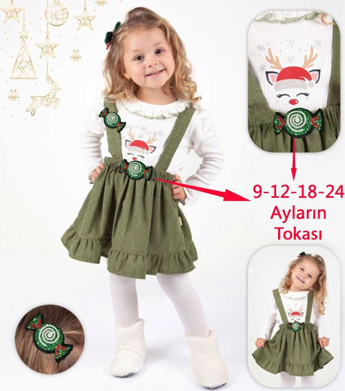 Bebek Yılbaşı Konsept Sevimli Kız Takım - Yeşil
