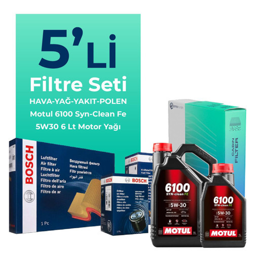 Peugeot Expert 1.5 Dizel Filtre Bakım Seti Motul Motor Yağlı (2017-2025) 5 Li