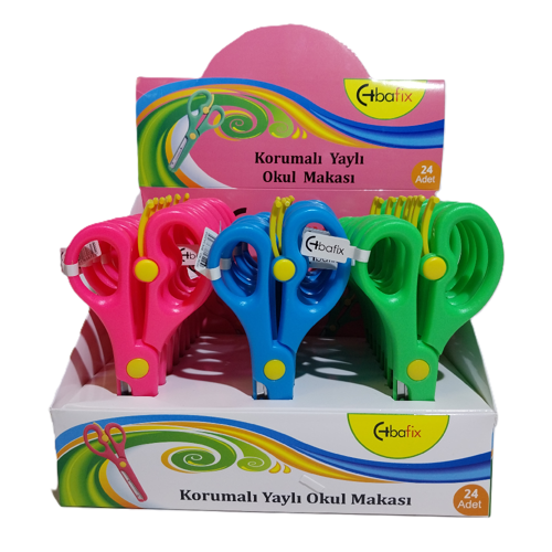 Okul Makası Korumalı Yaylı 13.5 Cm (24 Lü Paket)