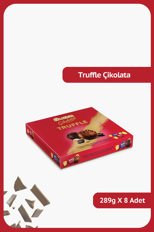 Truffle Çikolata - Bitter Ve Sütlü Karışık Fındık Dolgulu - 289 Gram - 8 Adet