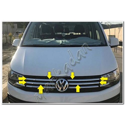 VW T6 Transporter Trendline Ön Panjur Nikelajı 2015-2019 4 Parça P.Çelik