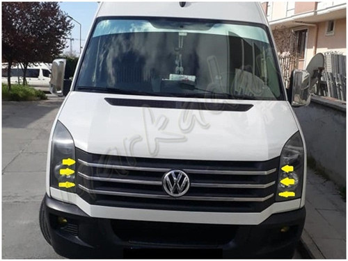 VW Crafter Krom Ön Panjur 2012-2017 6 Parça Paslanmaz Çelik