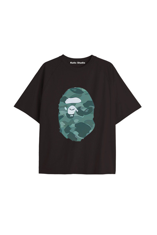 UNİSEX Bay Bape Desenli Siyah Yazlık T-shirt